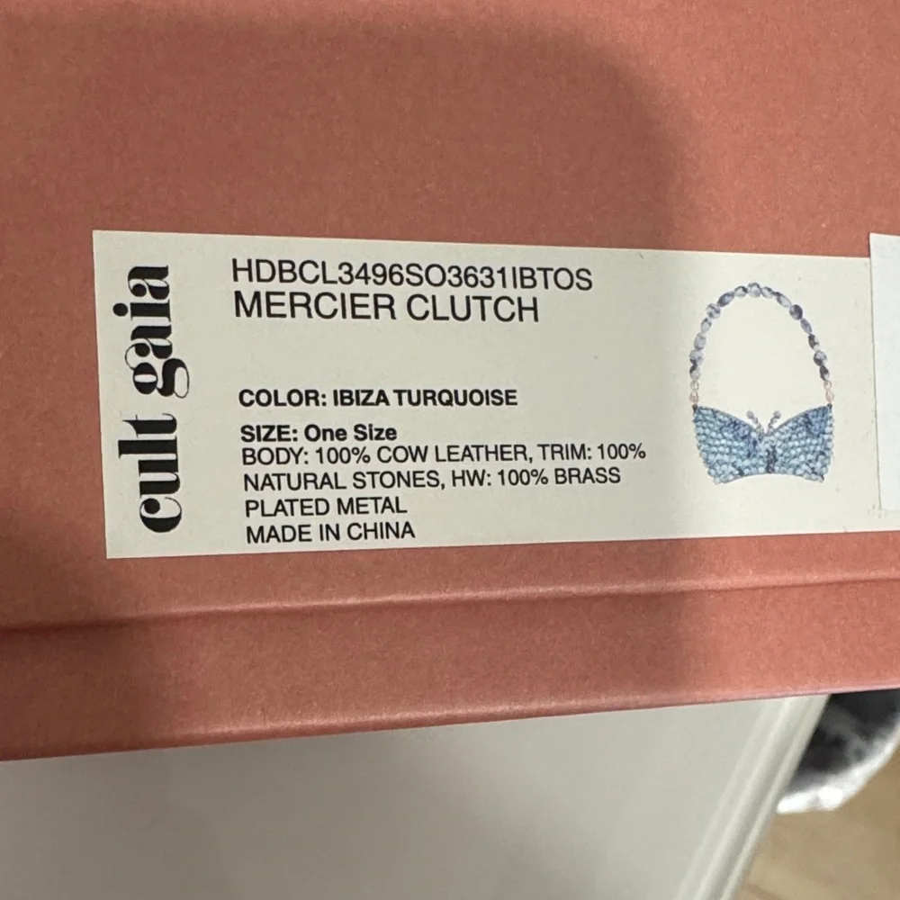 cult gaia Turquoise Beaded Mercier Shoulder Bag with box + dustbag - Picture 12 of 13